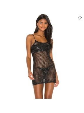 Superdown Black Sequin Mini Dress